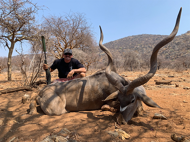 A big male Kudu hunted in Namibia
